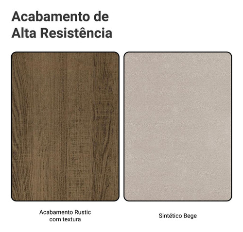 Sala De Jantar Mesa Tampo De Vidro 4 Cadeiras Camélia Madesa Cor Rustic/Sintético Bege