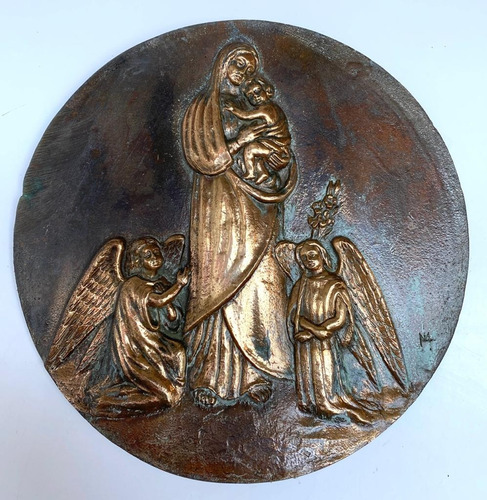 Nossa Senhora De Belém - Medalhão Em Bronze