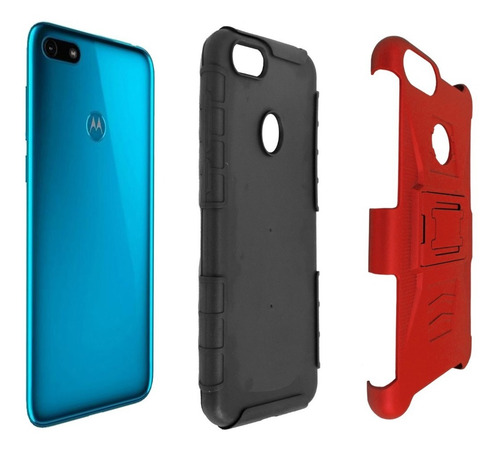 Imagen 4 de 5 de Funda Moss Uso Rudo 3 En 1 Colores Para Motorola E6 Play