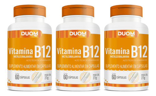 Kit C3 Força Vitalidade Vitamina B12 Metilcobalamina - Duom Sem Sabor