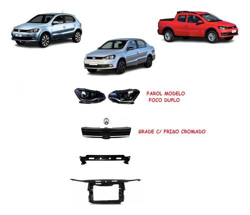 Painel Mini Frente Gol Voyage G6 2012 Á 16 Grade Farol Alma