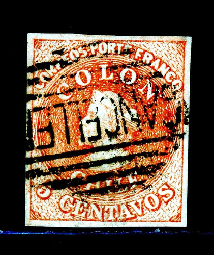Primera Emisión Año 1854. N° 5 Sellos Postales De Chile Primera Emisión Año 1854. N° 5 Sellos Postales De Chile