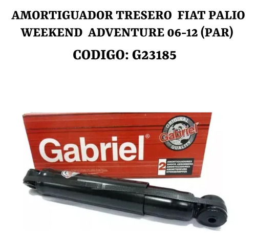 Amortiguador Tresero  Fiat Palio Weekend  Adventure 06-12