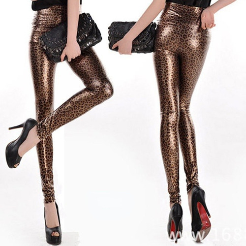 Moda Sexy Estampado De Serpiente Nueve Pantalones Polainas