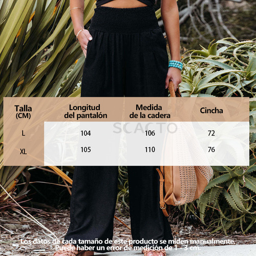 Scacto-pantalones Mujer Cintura Alta Informal Suelta