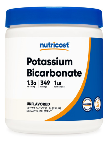 Bicarbonato De Potássio Em Pó Nutricost 454g Sem Glúten