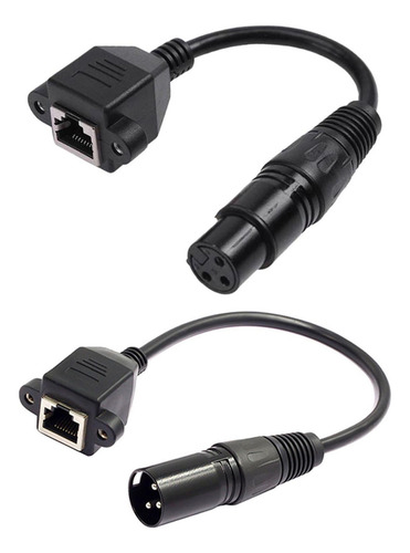 T 1 Par De Cables Adaptadores De 3 Pines Xlr A Rj 45 De
