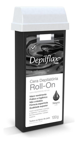 Cera Depilatória Depilflax Roll-on Negra 100g
