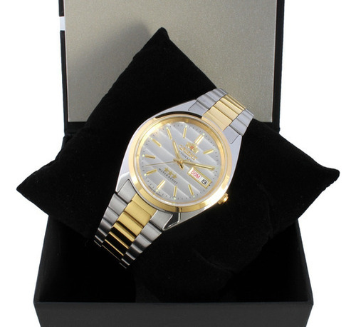 Relógio Orient Masculino Automático 469wc1 B1ks Misto Cor Do Bisel Dourado Cor Do Fundo Prata