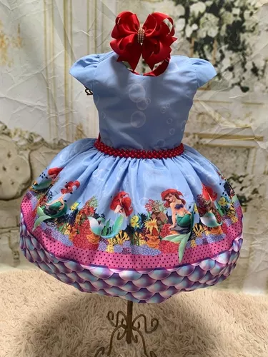 Conjunto Tutu da Pequena Sereia - Roupa de Festa e Camisetas