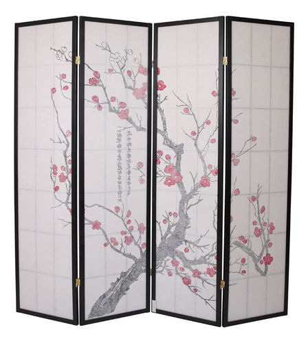 Separador De Ambiente De 4 Paneles Negro 18m X 18m