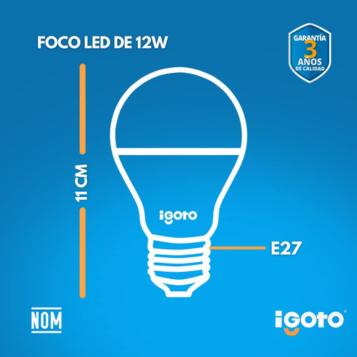 Bombilla Led A60 12w Luz Cálida 10 Pack