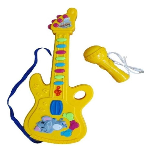 Guitarra Infantil Eletrica Microfone Karaoke Musical Criança