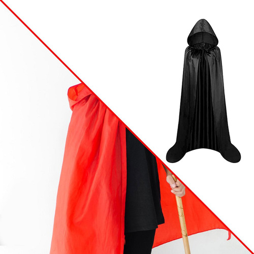Capa Con Capucha, Disfraz De Halloween Para Mujer Y M Negro