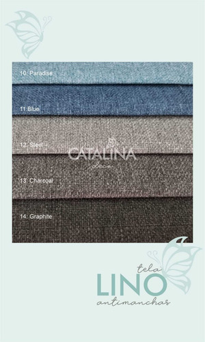 Respaldo Sommier Canelon Horizontal 1.20 Pana Lino Chenille
