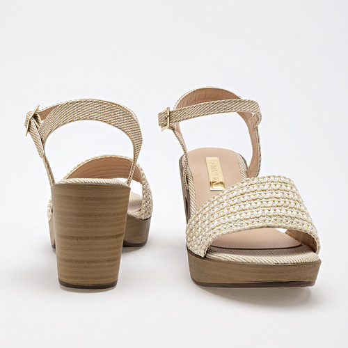 Moramora Sandalia Para Mujer Beige Cod 132563-e