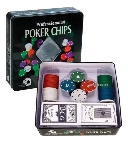 Fichas Para Juego De Póker Chips Caja De Metal Profesional