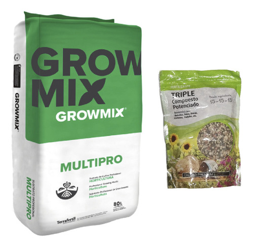 Sustrato Growmix Multipro 80lt Con Triple 15 Lj 500gr