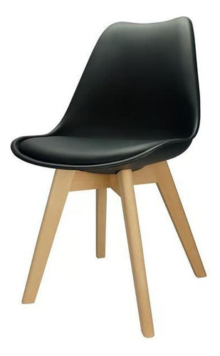 Cadeira Charles Eames Leda Design Wood Preto