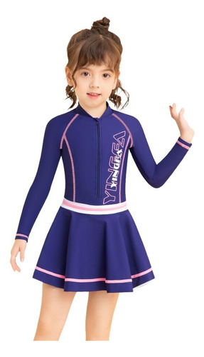 Traje Acuatico Kids Yingfa Skirt Suit Manga Larga