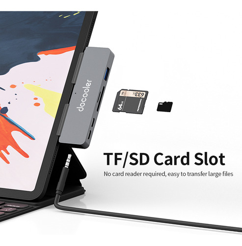 Tarjeta Sd Hub Hd Slots Tf Tablet Tipo C Docooler Portátil 7