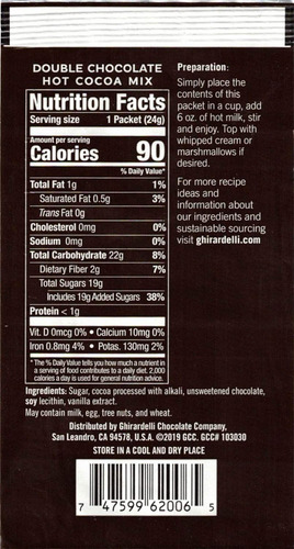 Mezcla De Cacao Caliente De Chocolate Doble Ghirardelli, Paq
