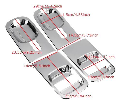 4 Piezas Para H1 Grand Starex I800 Iload/imax Chrome Door-fs