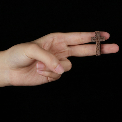 - 10 Colgante Madera Hecho A Mano Jesús Cruz Crucifijo