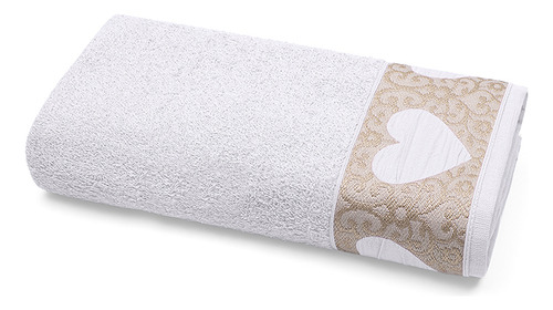 Toalha De Rosto Jacquard Love 100% Algodão Buettner Cor Branco