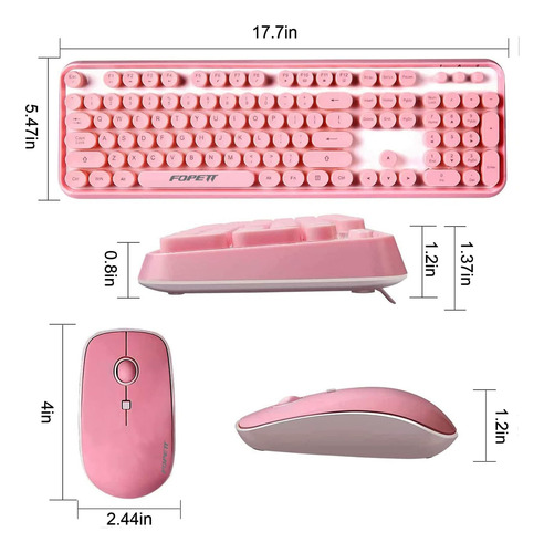 Teclado + Mouse Inalambricos Para Pc 104 Teclas Conex 2.4...