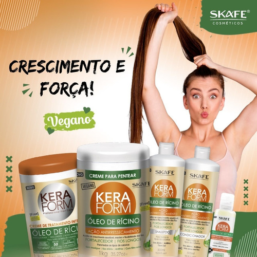 Creme P/ Pentear Keraform Óleo De Rícino 1kg Skafe