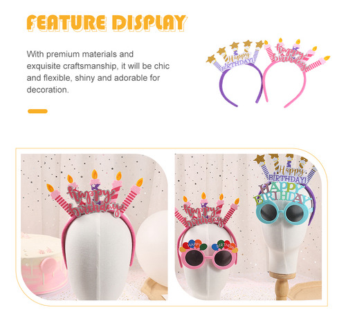 2 Diademas Para Fiestas De Cumpleaños Para Niñas Y Niños