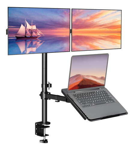 Soporte Para Monitor Dual Y Soporte Para Portátil Wali Para