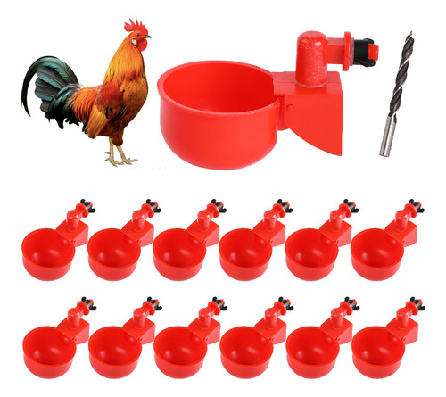 Tazas De Agua De Pollo, 12 Piezas De Comedero Automtico De A