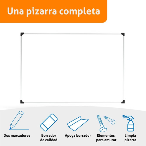 Imagen 2 de 10 de Pizarra Blanca 80x120cm+2 Marcadores Y Accesorios Gratis