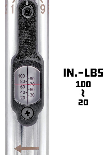 Llave Dinamométrica Powerbuilt 1/4 Pulgadas 20-100 Lb-pulgad