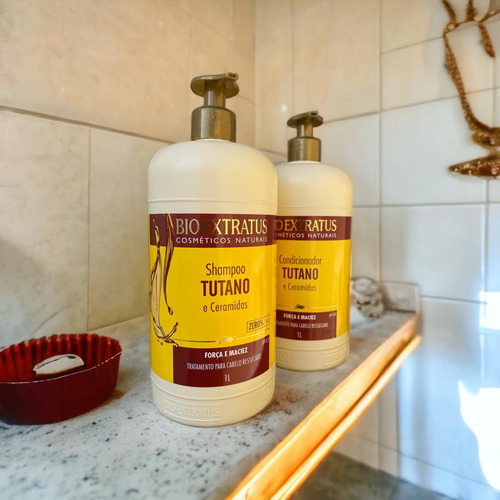 Kit 1 Shampoo 1 Condicionador Bio Extratus Maciez Tutano 1 L