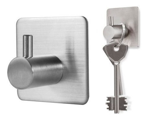 Gancho Perchero Percha Metal Adhesivo Acero Inox Reforzado