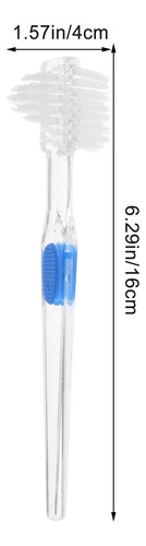 Cepillo Transparente Para Dentaduras Postizas, 3 Unidades, C