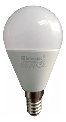 Lampara Led Gota Rosca Mignon E14 7w Dia Interelec Pack X10u