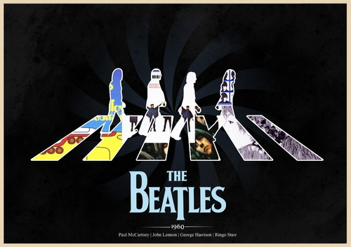 Poster Incrível Decoração The Beatles Black 20x30 Top!