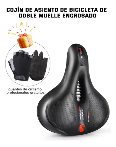 Asiento Para Bicicleta Cojín Doble Muelle Impermeable
