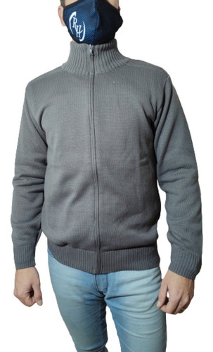 Imagen 1 de 4 de Campera De Lana Cuello Tipo Polera Saquito C/sierre Hombre