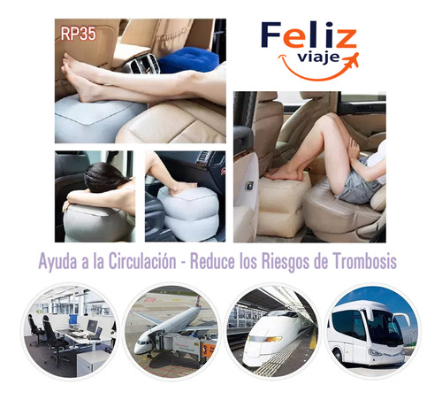 Cojín Inflable Viajes Auto Avión Bus Tren