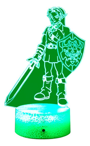 Lampara 3d Link Legend Of Zelda Base Agrietada