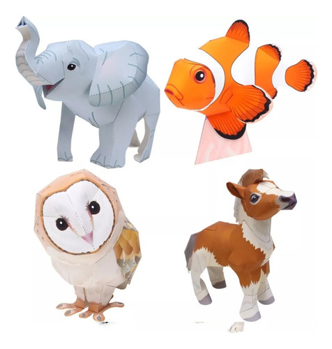 300 Moldes Papercraft Plantillas Animales Patrones Origamis (Usado)