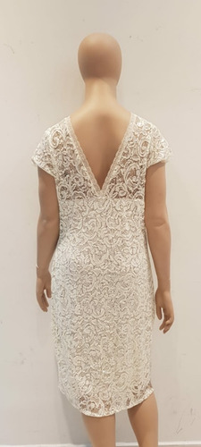 Vestido Corto Encaje Claro Midi 5xl Sabah Desing