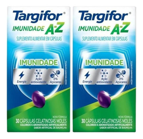 2cx Targifor Imunidade A-z Baunilha  De 30 Cápsulas Cada