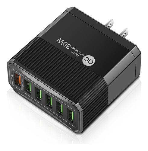 Cargador De 6 Usb, Cargador De Carga Rápida De 30 W, Cargado