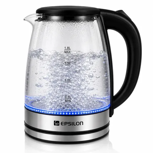 Chaleira eletrica vidro Epsilon Eps-2906 esquentar agua leite 1,8L jarra 4.8 | +